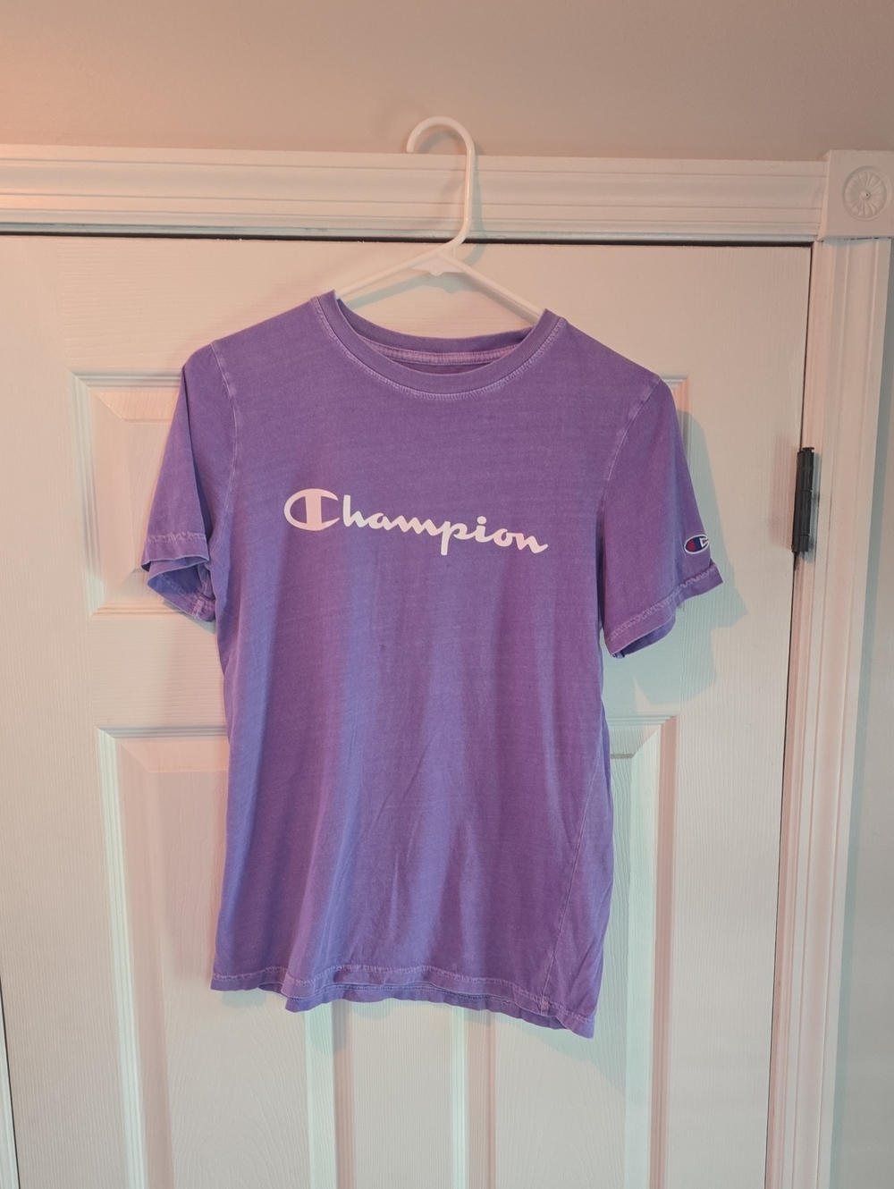 Champion Lavender Crewneck Logo Tee